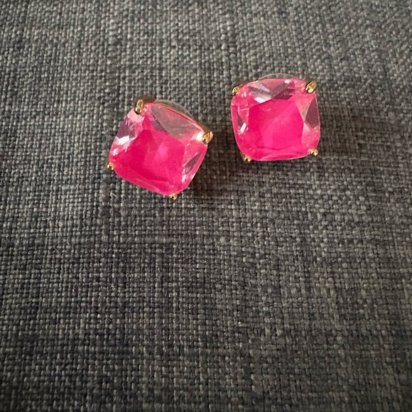kate spade Jewelry - Kate Spade Pink Cushion Cut Stud Earrings